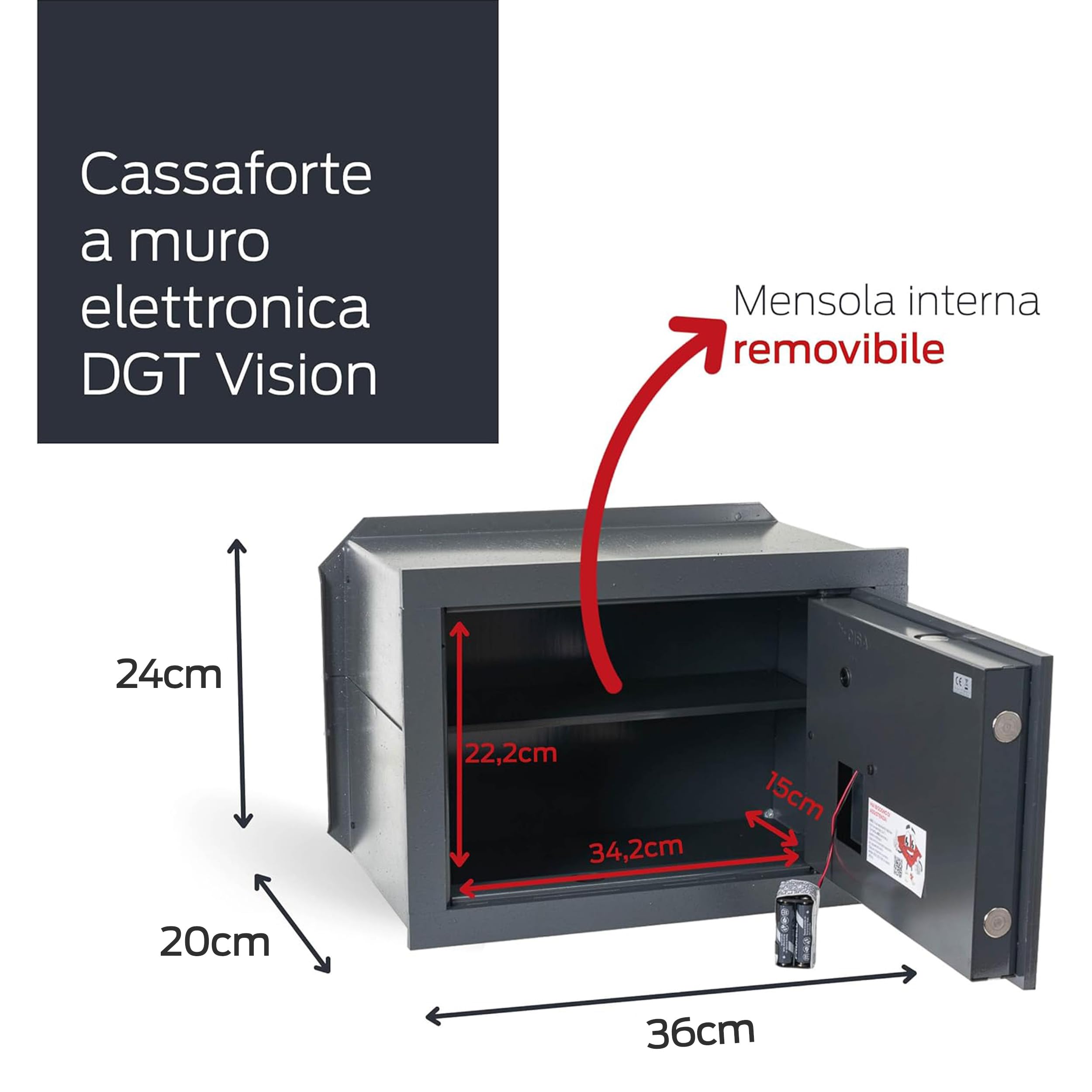 Cisa - 2717610 82710/31 segura, electrónico, de 36 x 24 x 20