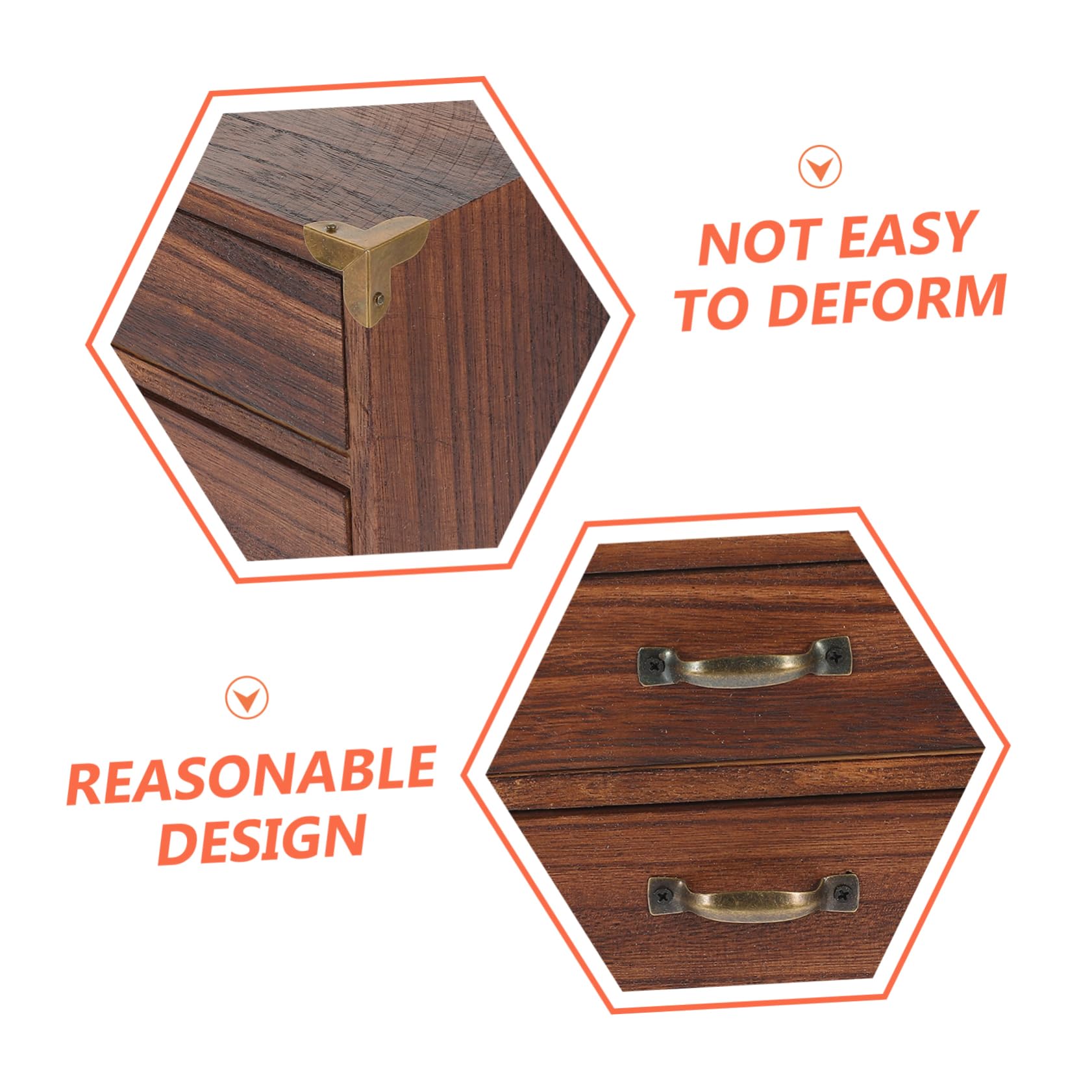 Scatola portaoggetti da scrivania in legno, elegante organizer con cassetti per ufficio o casa, perfetta per oggetti artigianali, piccoli oggetti e decorazioni rustiche