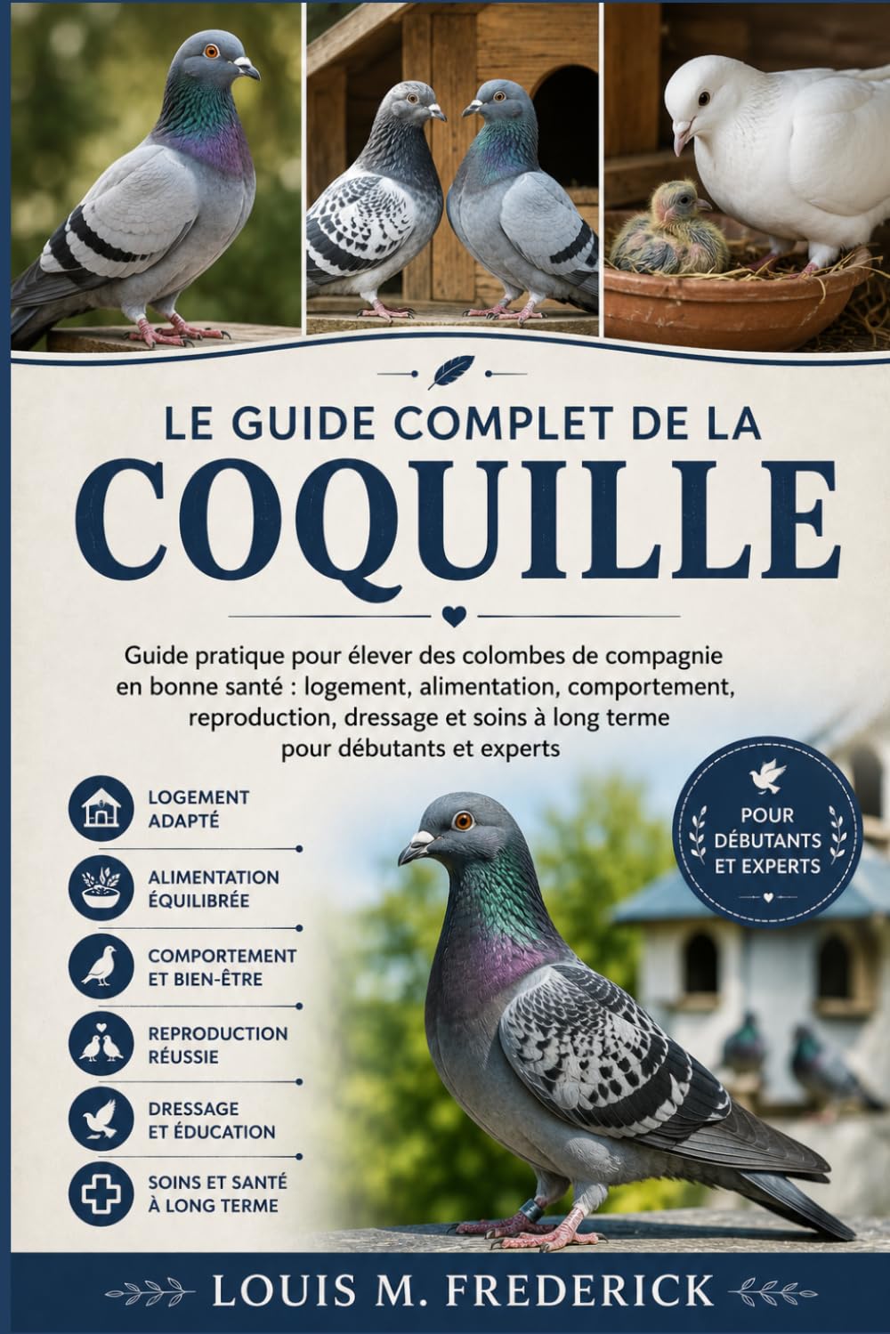 LE GUIDE COMPLET DE LA COQUILLE: Guide pratique pour élever des colombes de compagnie en bonne santé : logement, alimentation, comportement, ... soins à long terme pour débutants et experts