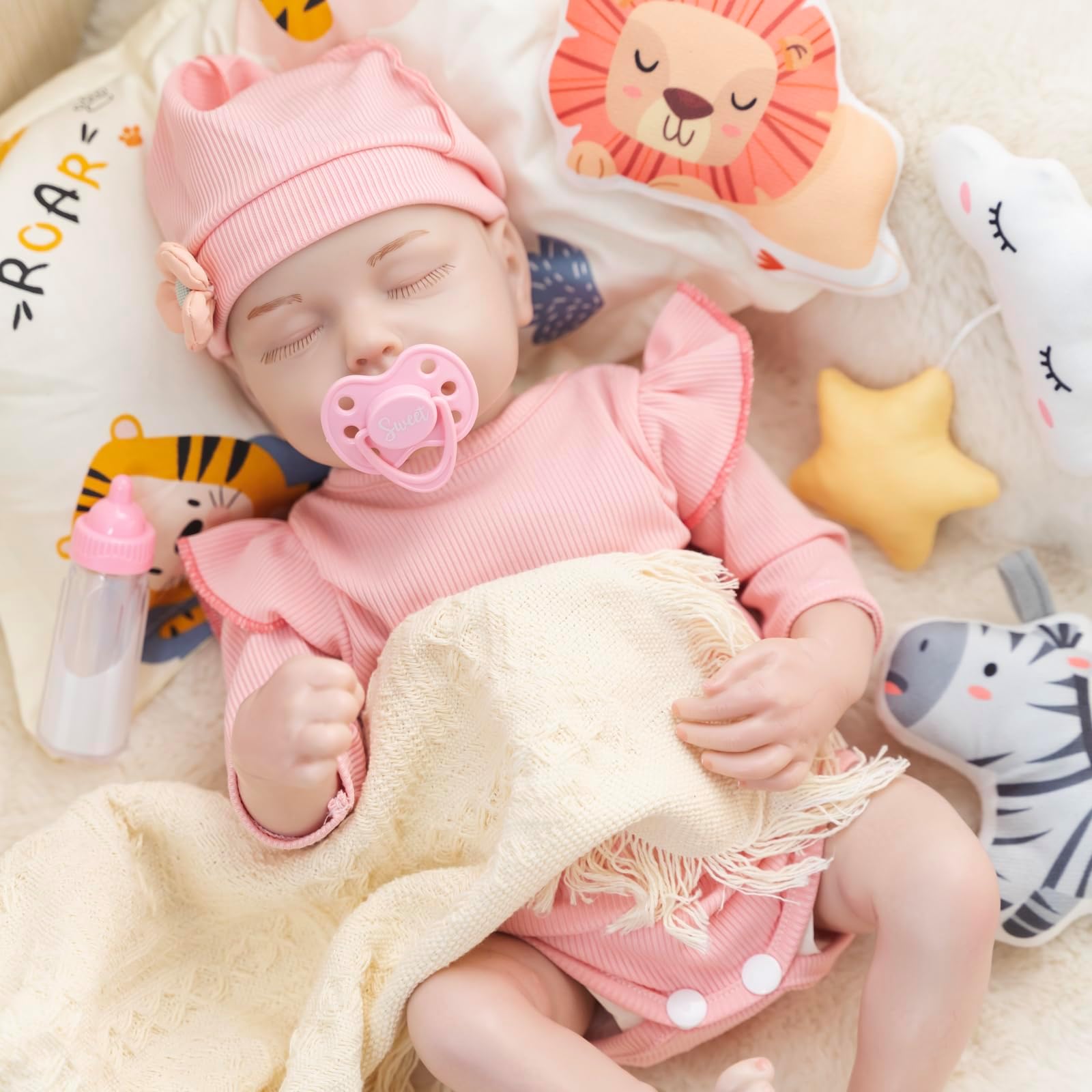 Shemira Reborn Baby Dolls - 17-Inch Newborn Baby Dolls, Dolls for Girls Age 3+, Ideal Gift for Kids Girls 3 4 5 6 7 8 Years Old, Full Vinyl Body, Poseable Lifelike Realistic Baby Dolls