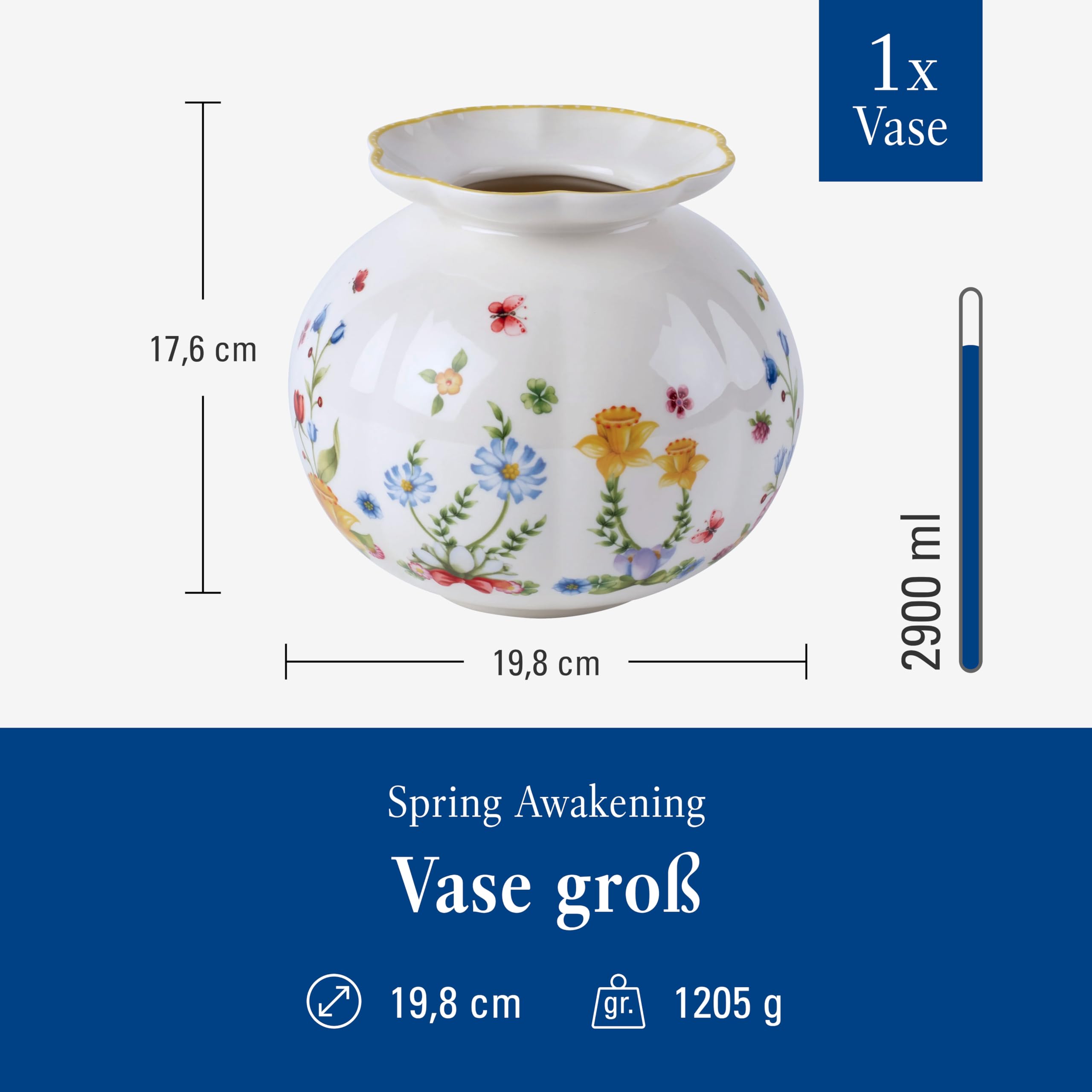 Villeroy & Boch - Spring Awakening Große Vase Bunt, Oster Deko, Deko Ostern, Ostern Deko, Deko Wohnzimmer, Esszimmer Deko, Deko Wohnung, Ostern Geschenk, Premium Porzellan
