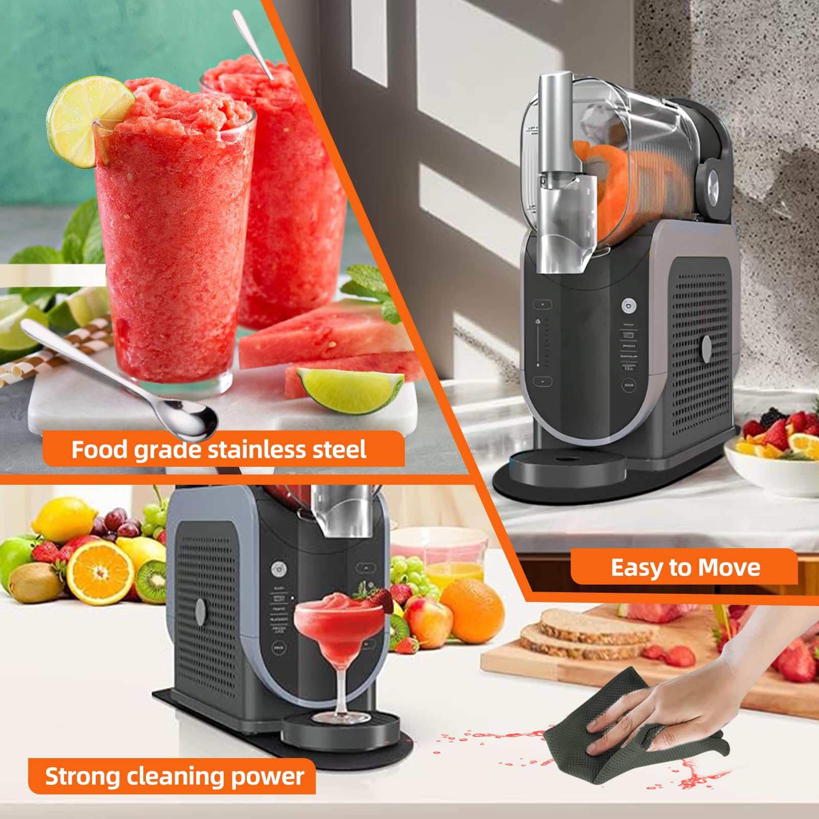KXVXXV Tavola scorrevole per macchina Ninja Slushie FS301EU e KLAMER Slush Machine, accessori per macchina KLAMER Slush e Ninja Drink Maker, cuscinetto scorrevole con 2 cucchiai da caffè, 1 panno