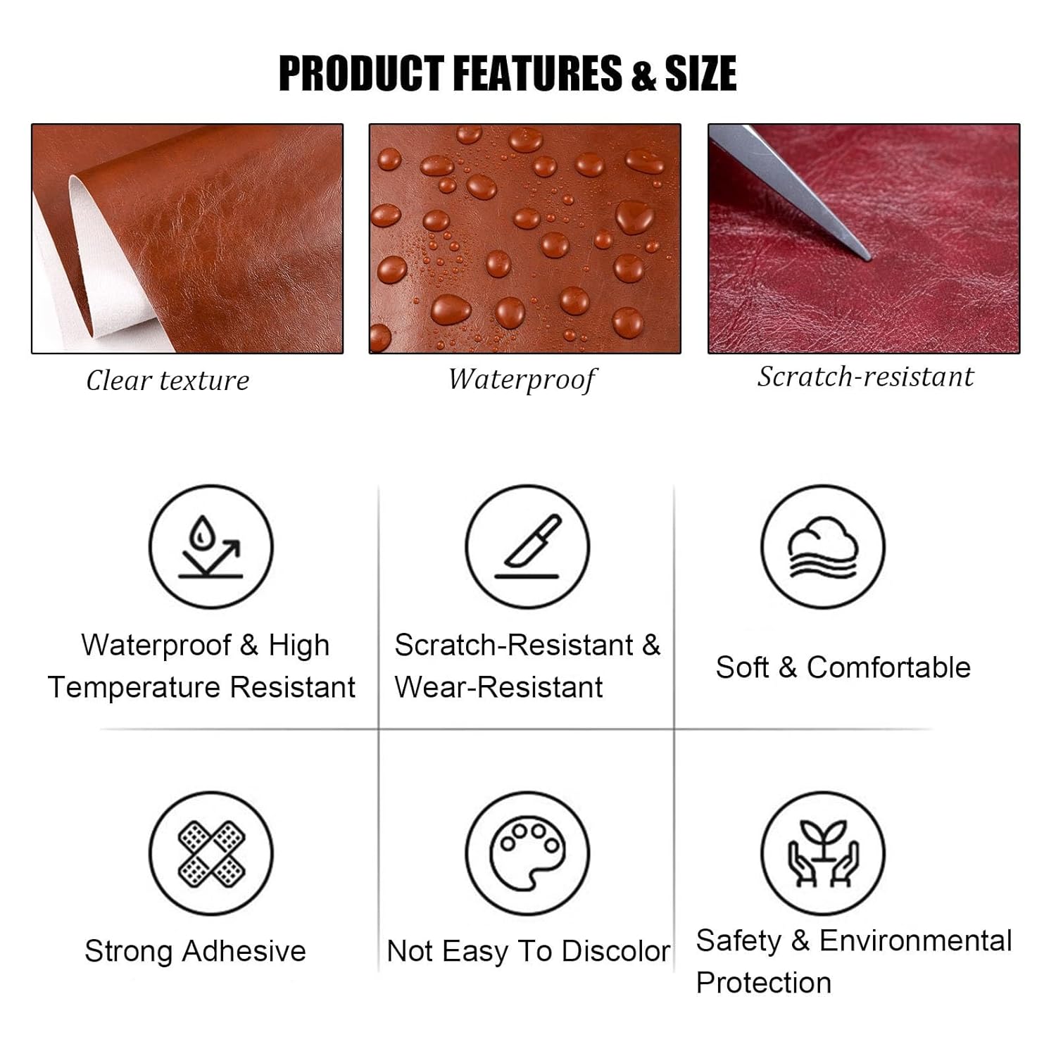 Fabric Adhesives PU Oil Waxed Leather Repair Patch, Self-Adhesive Leather Fabric Sofa Patch Repair Kit, Upholstery Leather Patch for Furniture Tear and Scratch Repair(Burgundy)