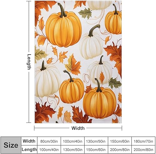 Miniatura 9 de Manta para sofá, acuarela, otoño, calabaza, cosecha, otoño, cosecha, suave, mullida, acogedora y ligera, para otoño, Halloween, 50 x 60 pulgadas,