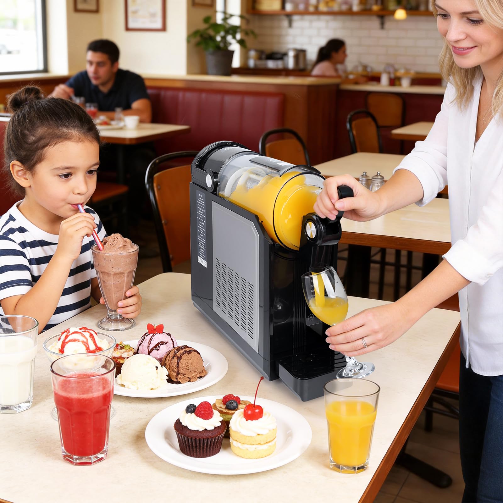 Slush Maschine 3,0L Mit 5 Getränkemodi, Manuelle Temperaturregelung & Automatische Reinigung Für Slushies, Cocktails & Milchshakes