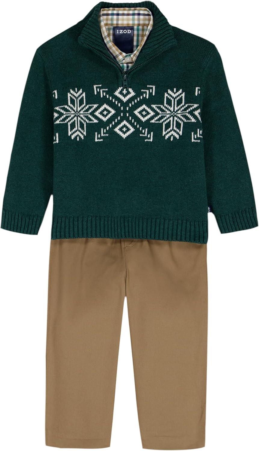 IZOD Boys' 3-piece Sweater, Dress Shirt, and Pants Set