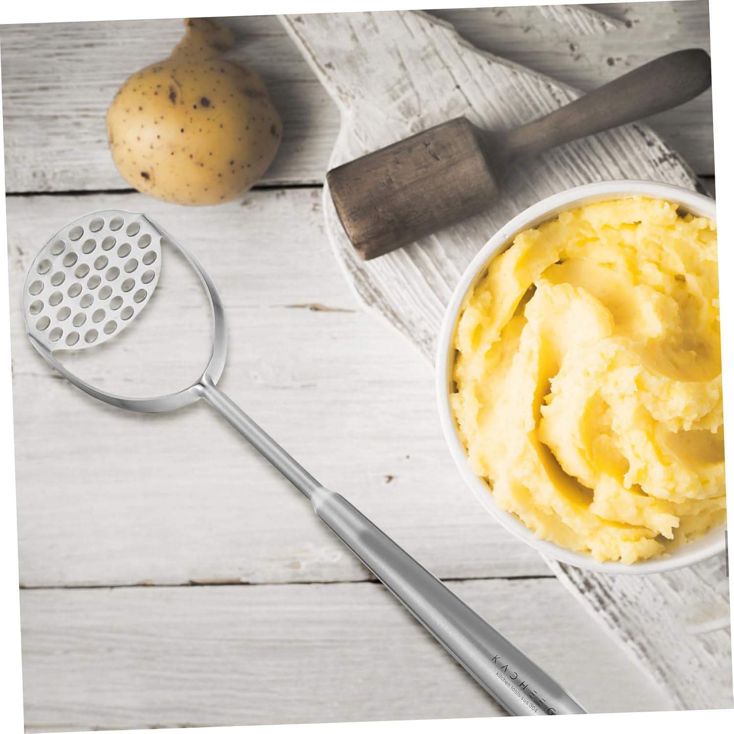 Multipurpose Potato Masher Handheld Vegetable Crusher Stainless Steel Kitchen Tool for Mashing Potatoes Pumpkin and Fruits Household Use