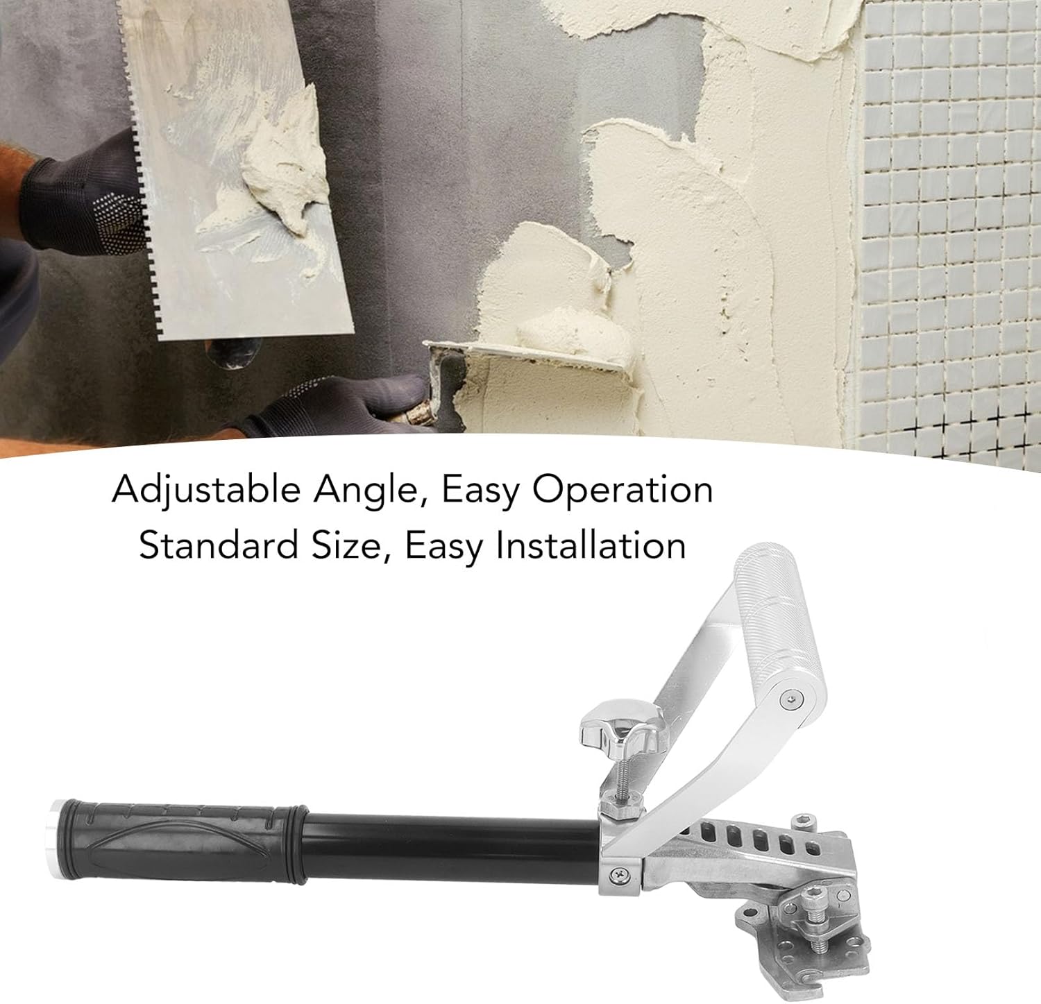 Drywall Flat Box Handle, Drywall Finishing Tools Adjustable Angle Aluminum Alloy Drywall Finisher Handle Kit Flat Box Extension Handle Drywall Tools Finishing for Wall Painting