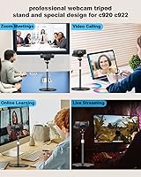 Vista 9 de Nycetek Soporte de trípode para cámara web para escritorio: soporte para cámara web para Logitech Brio C920 C922 C615 C930e - Trípode