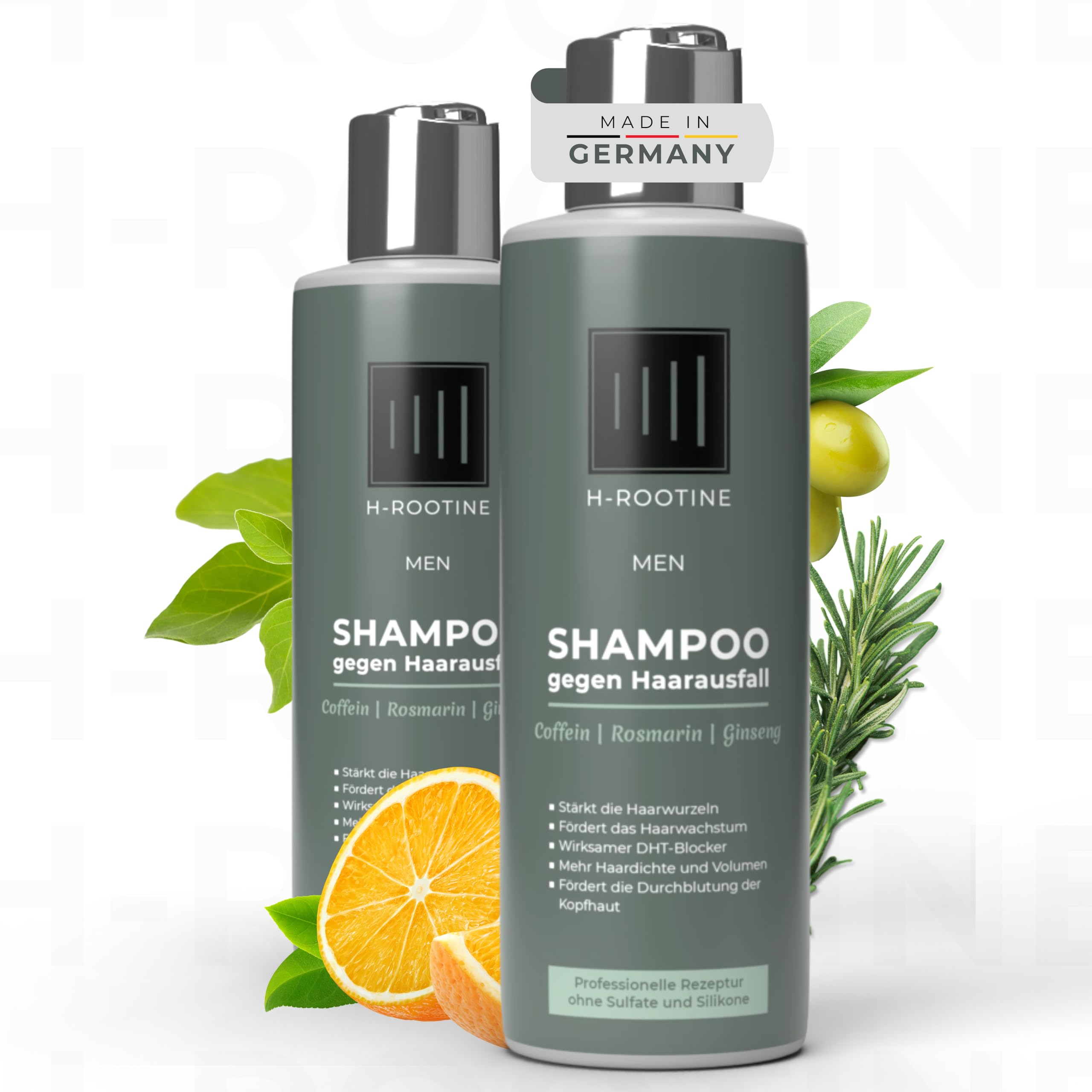 Coffein-Shampoo gegen Haarausfall* für Männer (200ml) • Anti-Haarausfall* Shampoo mit Coffein, Rosmarin & Ginseng • Fördert Haarwachstum & pflegt die Kopfhaut