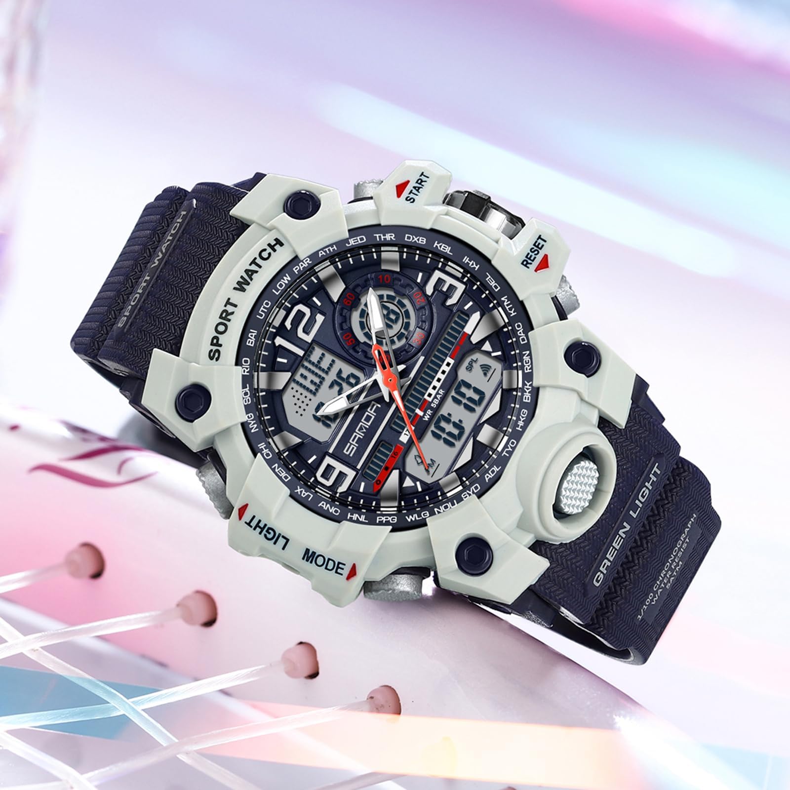 Reloj de pulsera digital para mujer con despertador, calendario, reloj digital LED, para niñas y niños, resistente al agua, 50 m, cronómetro, 12/24 horas, reloj digital y analógico