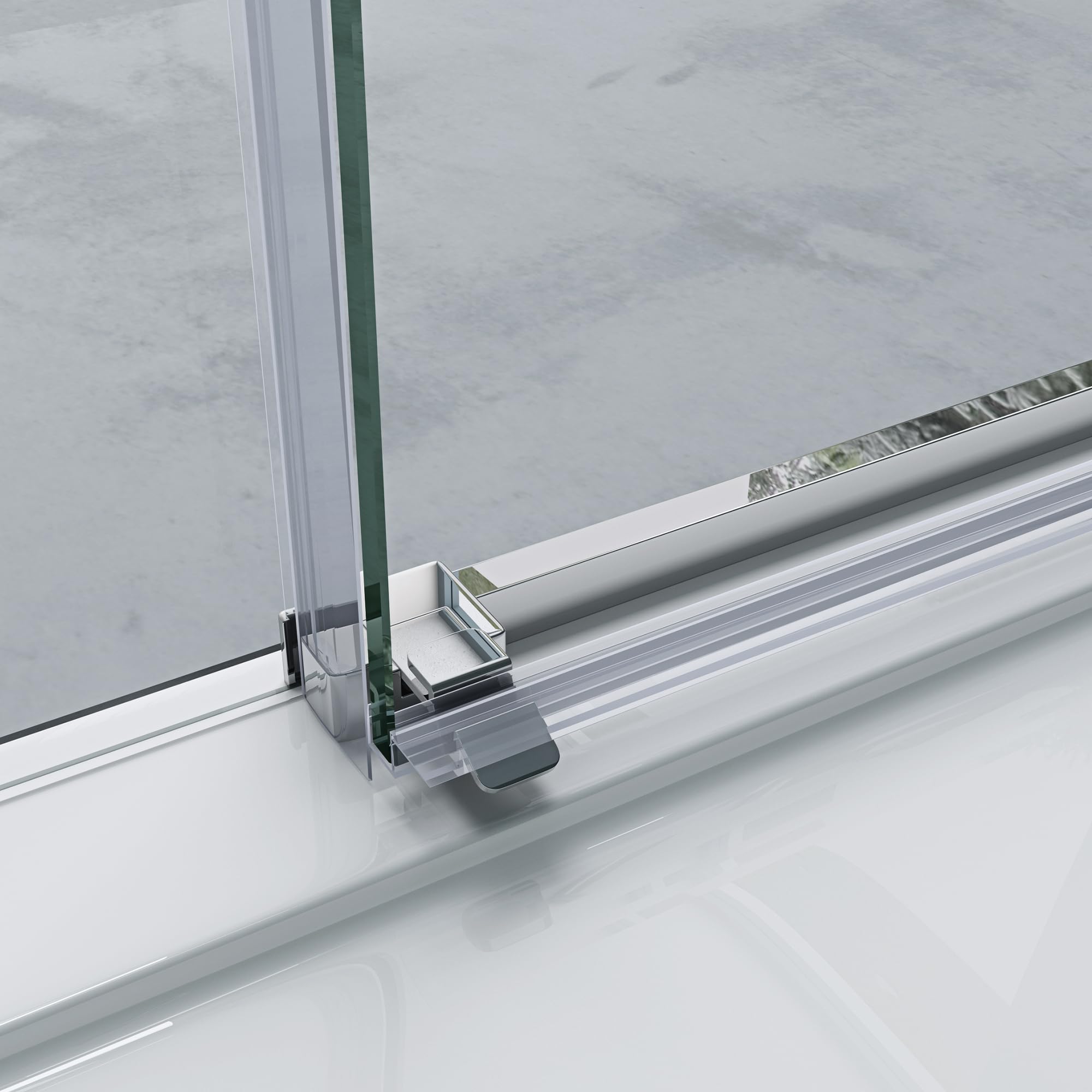 Mai & Mai Duschtür Nischentür 130x195cm - Schiebetür Mit Soft-Close & Nano-Beschichtung