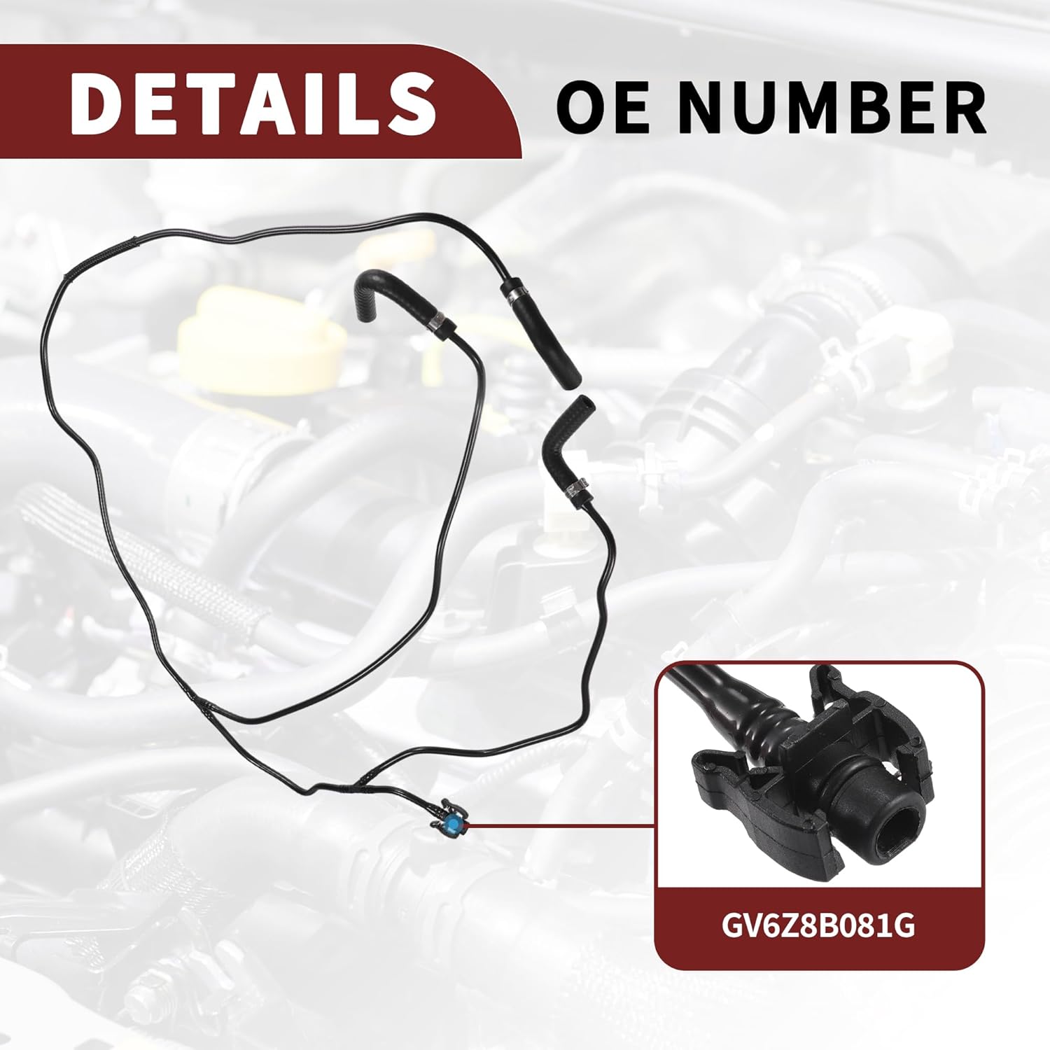 Radiator Coolant Hose Assembly for Ford Escape 1.5L L4 2017-2019 High Sealing No.GV6Z8B081G | Engine Coolant Overflow Hose Black 1 Pcs