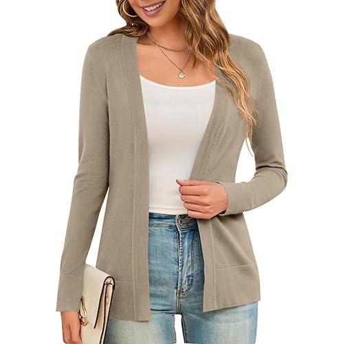 LIENRIDY Women's Cardigans Lightweight Long Sleeve Open Front Sweater Cardigan, S-XL