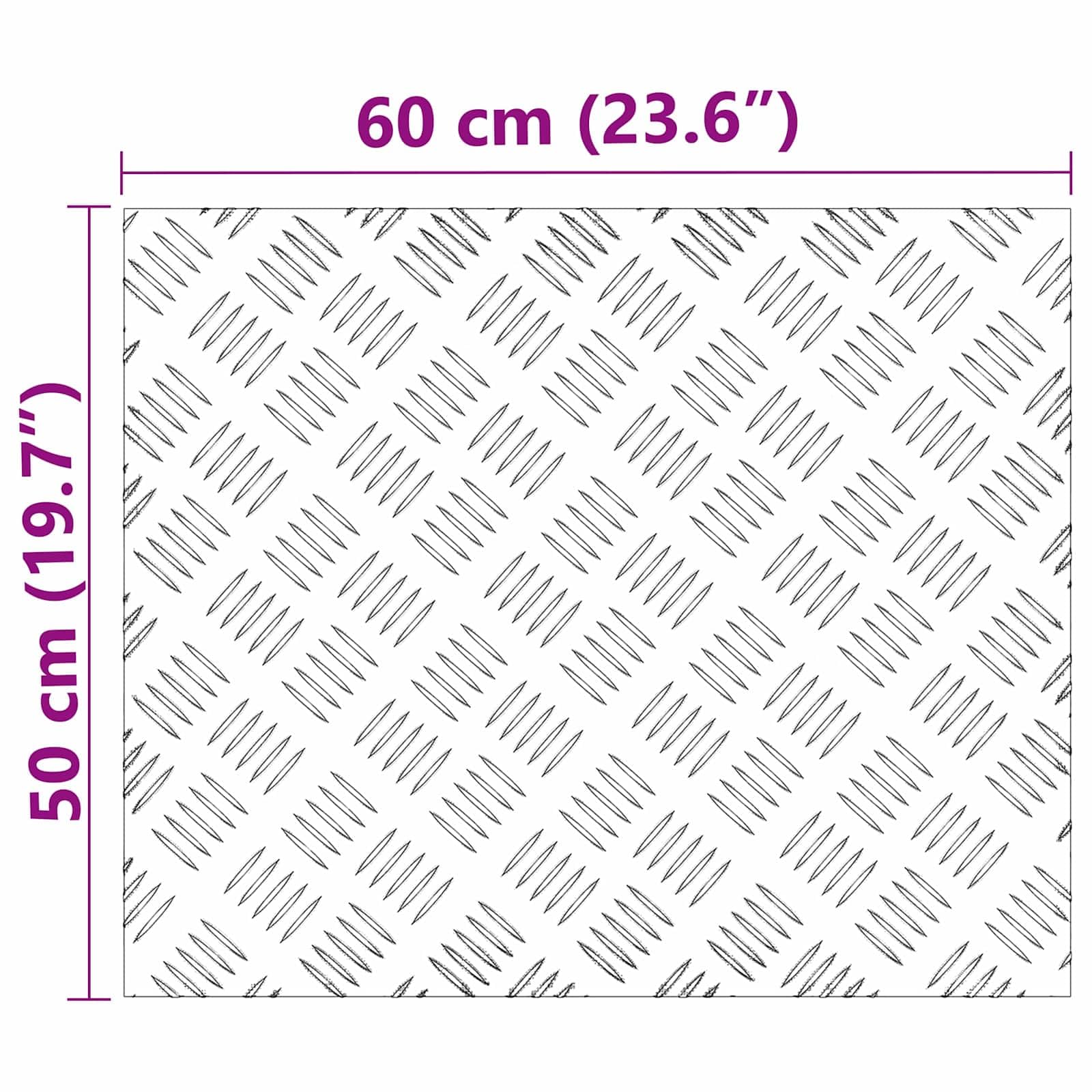 Nez de Marche rectangulaire en Aluminium argenté 60 x 50 cm 4 pcs antidérapant pour escalier intérieur extérieur Protection sécurité Confort décoration