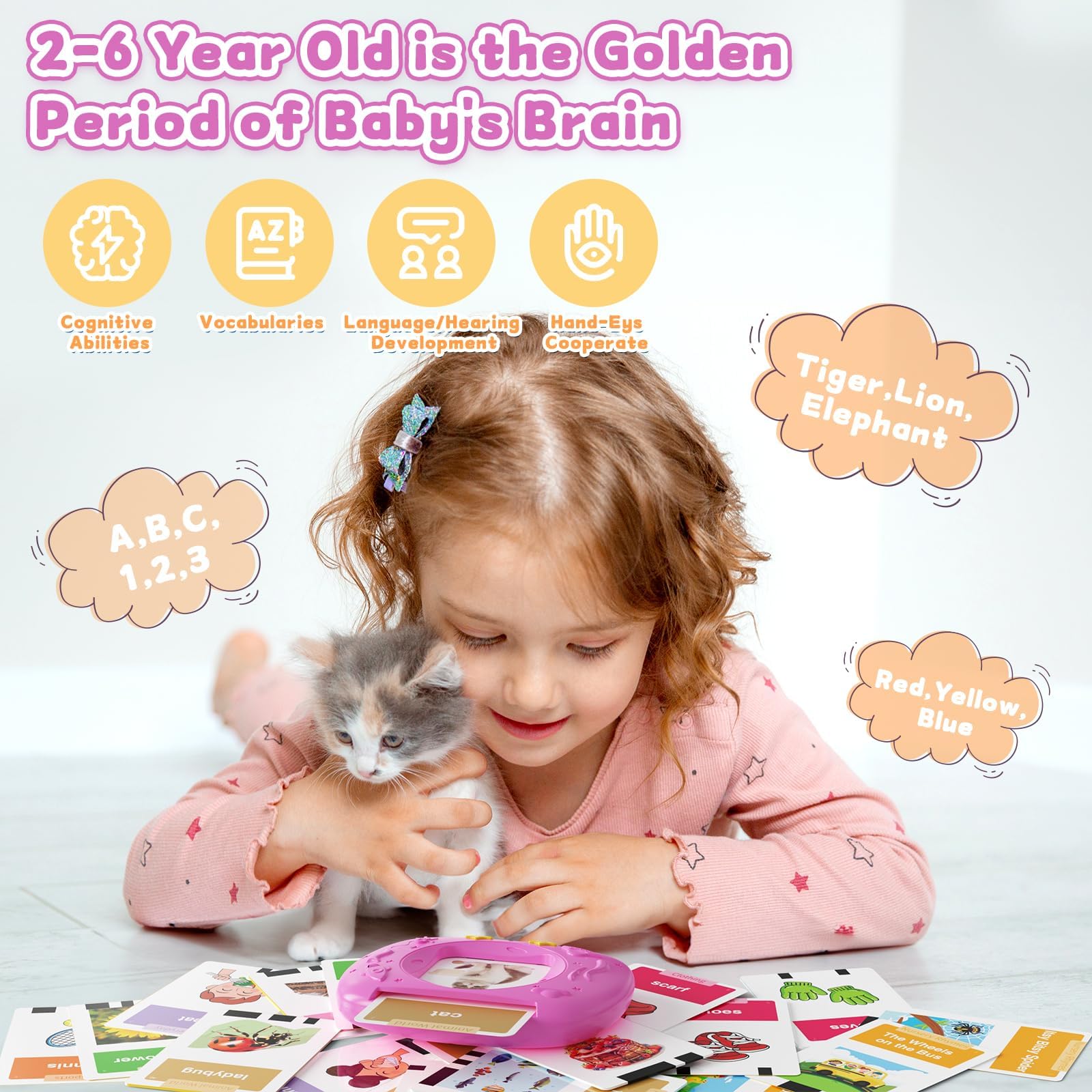 HOMESTEC Toddlers Speech Learning Toys, Upgraded Realistic Flash Cards, Sight Words with Sounds, British Accent - Image 2