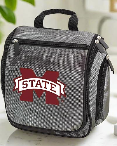 Miniatura 3 de Bolsas de aseo de la Universidad Estatal de Mississippi o kits de afeitado para hombre, bolsa de viaje colgante, Gris