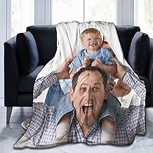 Custom Blanket with Photo Text Personalized Bedding Throw Blankets Customized Flannel Fleece Blankets for Family Birthday Wedding Gift Fits Couch Sofa Bedroom Living Room - 50"x40"