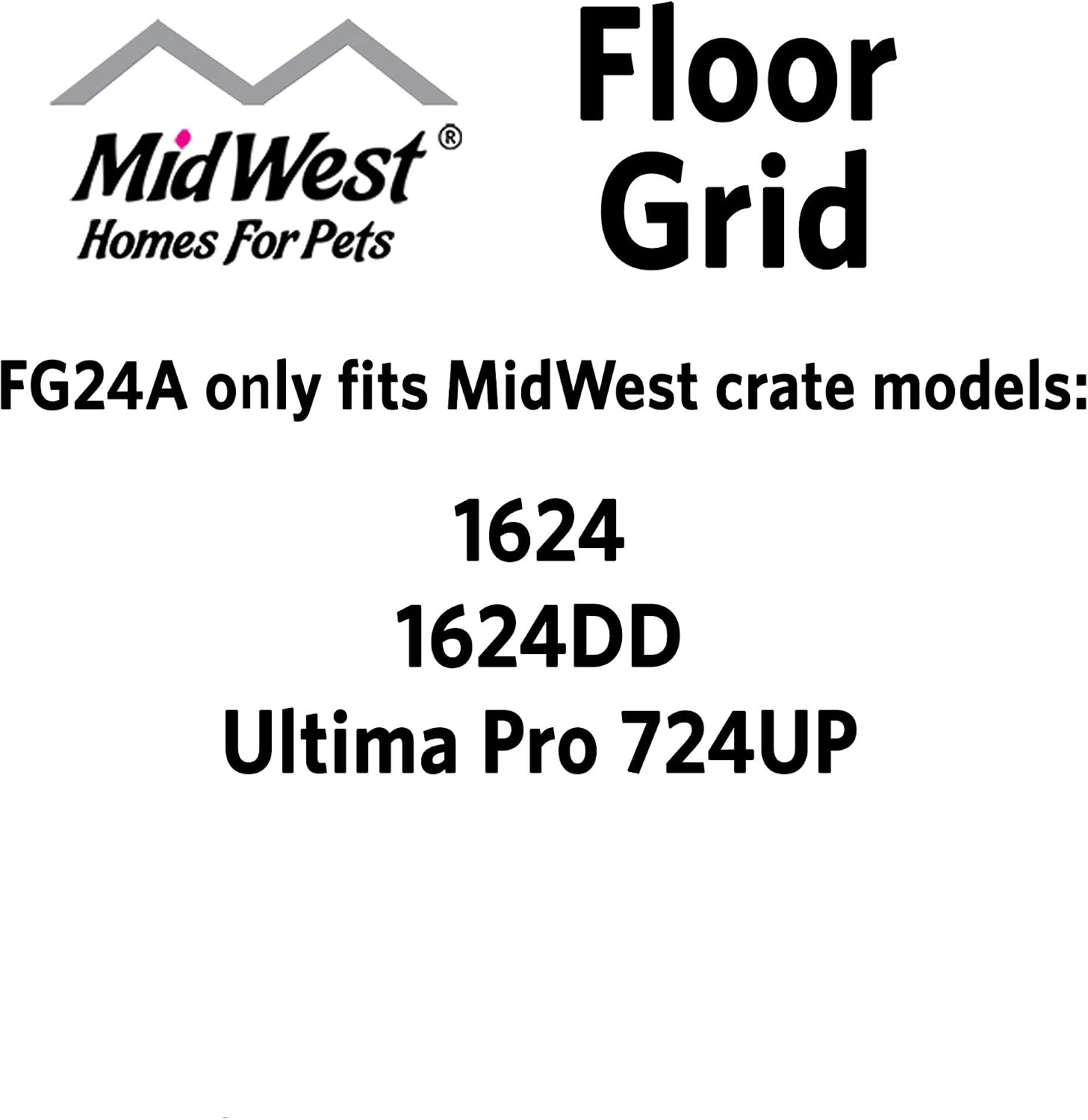 MidWest Homes for Pets Floor Grid for Dog Crate; Elevated Floor Grid Fits Midwest Folding Metal Dog Crate Models 1624 Straight Slide Bolt Latch, 1624DD Straight Slide Bolt Latch, 724U