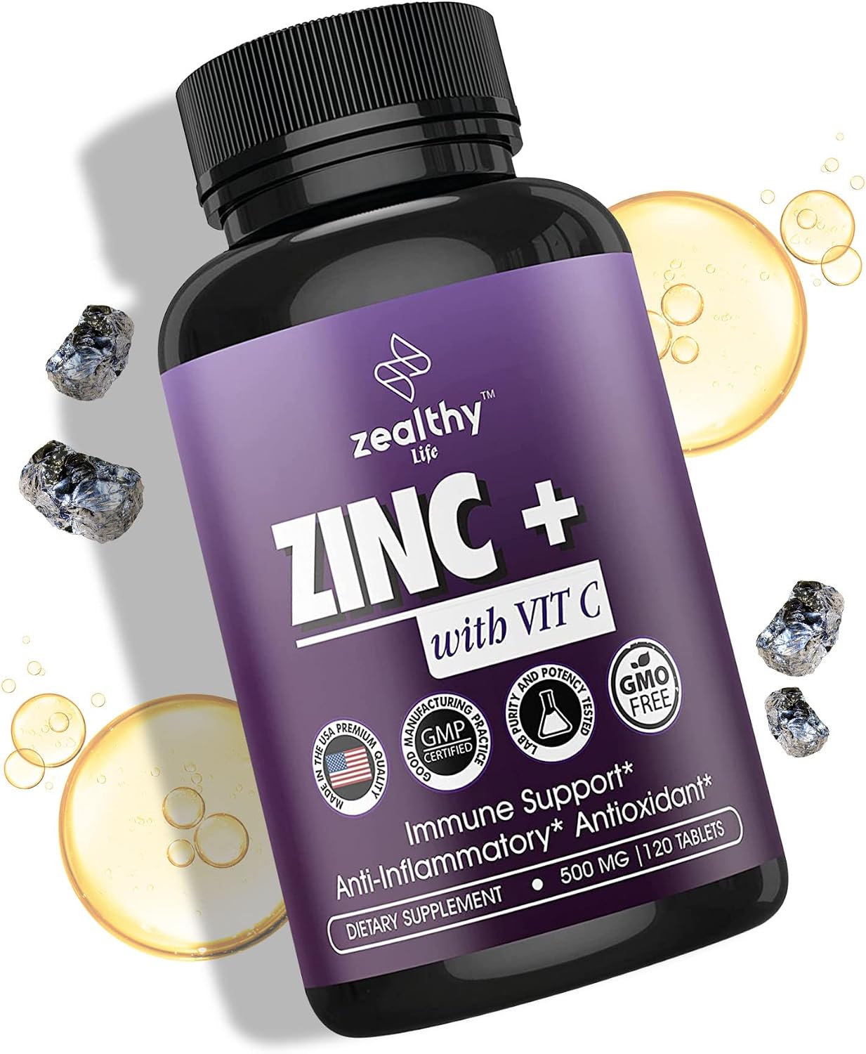 Zinc with Vitamin C, Joint Support Supplement and Immune Support Supplement, Mineral Supplements for Optimal Wellness