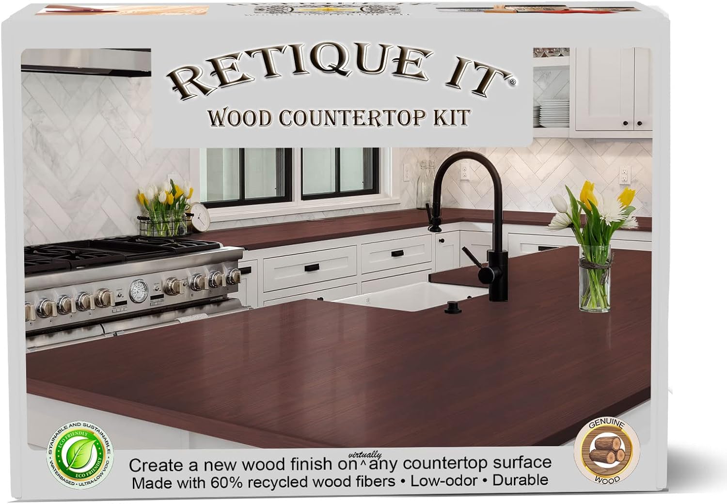 Retique It Liquid Wood Countertop Kit with Wood Gel Stain Genuine