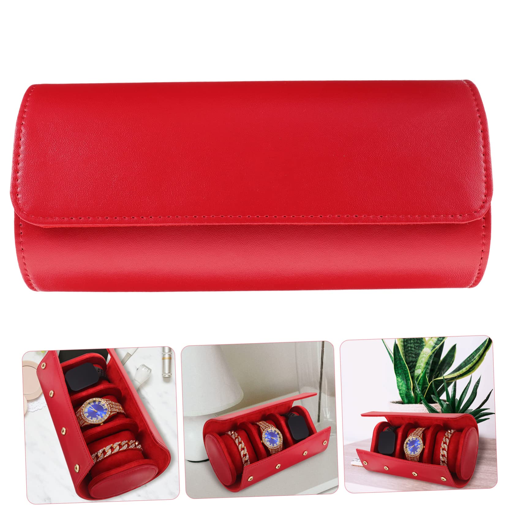 COLLBATH Porta Orologi A Rotolo Custodia Per Orologi in Pelle Scomparti E Cuscini Per Protezione E Separazione Completa