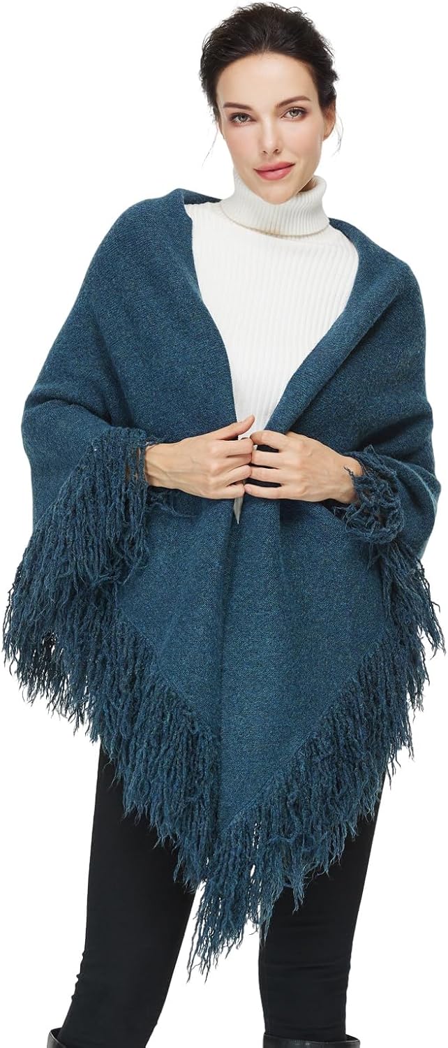Womens Wool Scarf with Tassel Pashmina Shawls and Wraps for Evening Dress Warm Blanket for Daily Travel