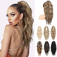 Vista 1 de LONAI - Extensión de cola de caballo, extensión de pinza de cola de caballo ondulada de 18 pulgadas, extensión de cabello rizado y ondulado