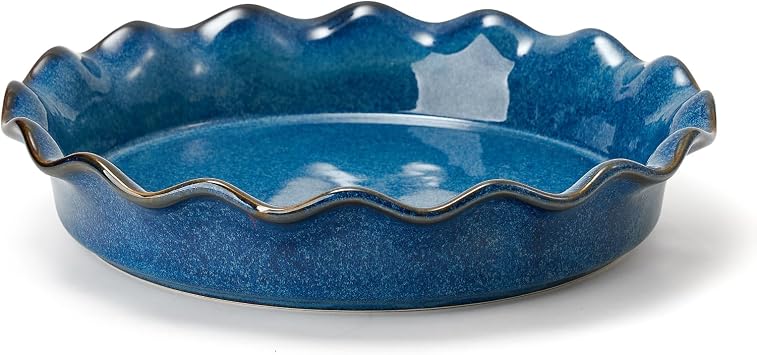 Ceramic Pie Pan for Baking[10.5 inch],Reusable NonStick Ceramic Baking Dish