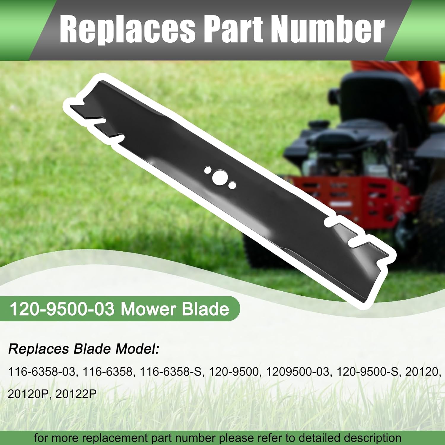 120-9500-03 Mulching Blades Fit To ro Ex Mark 30" Deck Lawn Mowers, Replaces 116-6358 116-6358-03 To ro Blades, Fits To ro 20199 22205TE, Ex Mark ECKA30, Replaces 120-9500 20120 20120P, 4 Pack