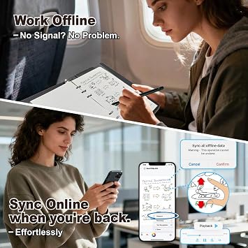 Smart Pen for Note Taking Set Real-Time Paper-to-Digital, Smart Digital Notebook with Pen for Meeting Class Creation, Convert to Text, Store, and Share Your Handwritten Notes via App(iOS/Android)