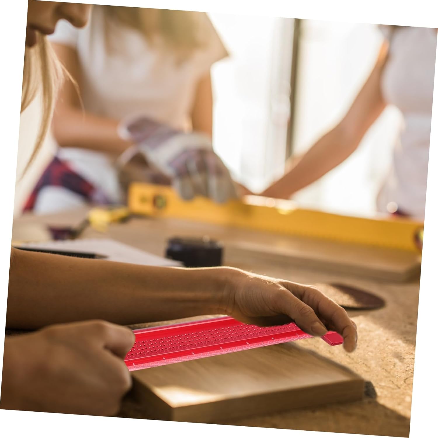 Lurrose Woodworking Scriber Device Home Household Tool Marking Gauge Miter Gauge for Carpenter and Straight Edge