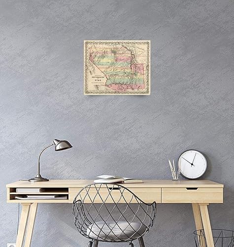 Miniatura 4 de Imagekind Wall Art Print Entitled Vintage Map of New Mexico and Utah (1857) by Alleycatshirts  20 x 16