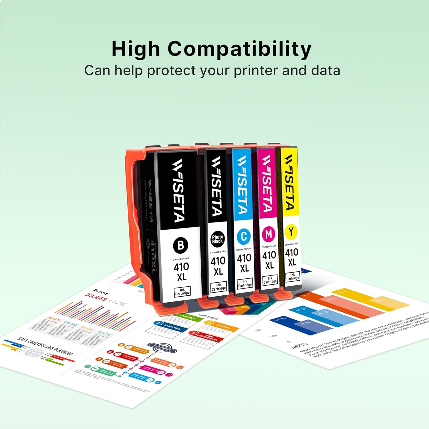 Remanufactured 410 Ink Cartridges Replacement for Epson 410XL Ink Cartridges 5 Pack Work for Expression Premium XP-7100 XP-830 XP-630 XP-640 XP-635 XP-530 (410XL Black Cyan Magenta Yellow Photo Black)