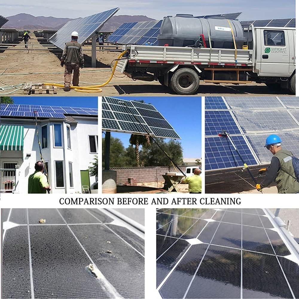 3-11M（ 12FT-36FT） Cleaning Photovoltaic and Solar Panels Water/Hose Fed Extendable Pole Window Cleaning Brush Equipment Cleaning Photovoltaic and Solar Panels