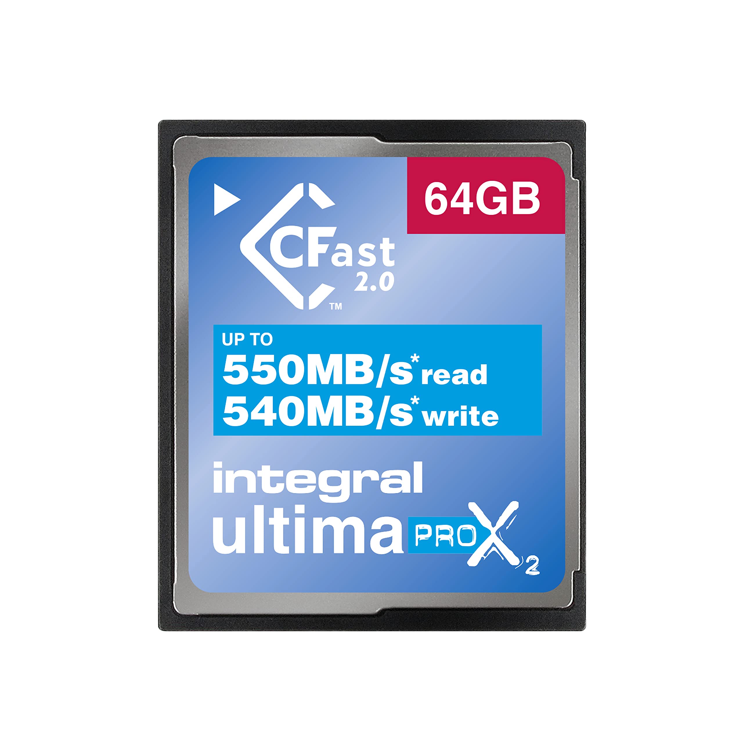 Integral Tarjeta CFast 2.0 de 64 GB de alto rendimiento, de Integral, con una velocidad de lectura de hasta 550 MB/s y una velocidad de escritura de hasta 540 MB/s