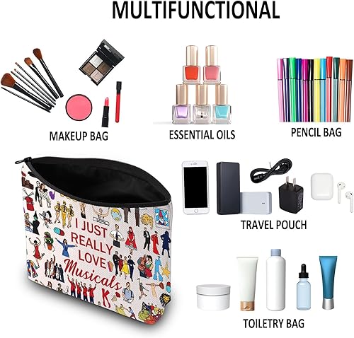 Miniatura 4 de G2TUP Regalo para amantes de la música del teatro I Just Really Love Musicals Bolsa de maquillaje Broadway Fan Bolsa de cosméticos Broadway
