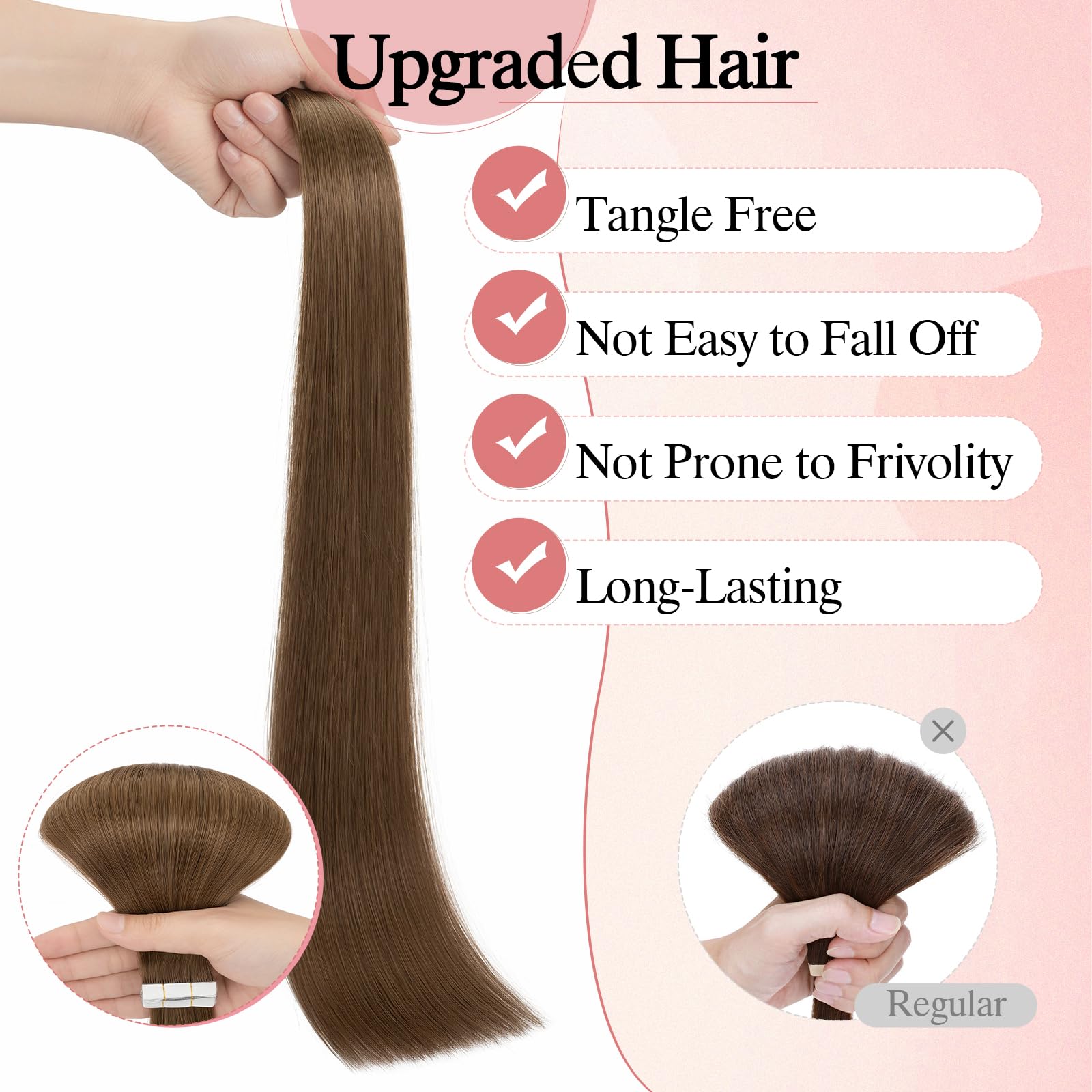 SEGOHAIR Tape in Hair Extensions Human Hair - Image 3