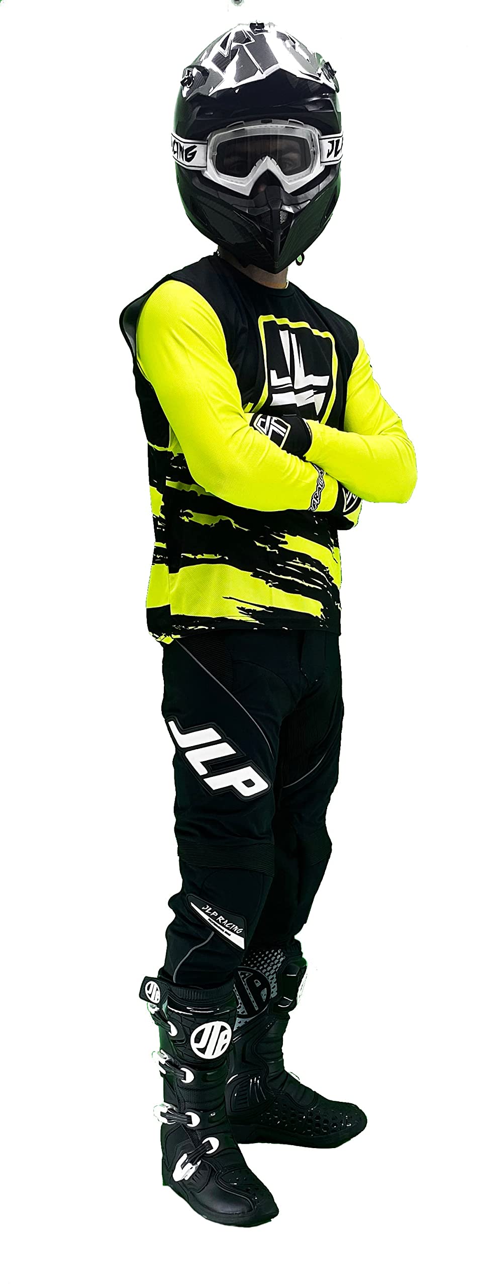 JLP RACING TENUE PANTALON MAILLOT GANTS MOTO CROSS QUAD ENDURO VTT BMX MTB ENFANT SNATCH JAUNE FLUO M