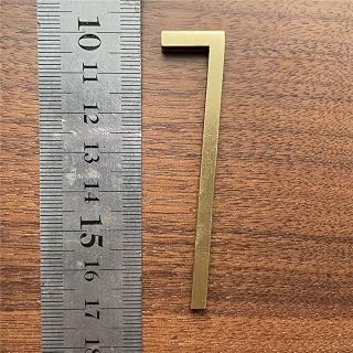 Self-Adhesive Solid Brass Number 7-2.76 Inch Gold Metal Wall Sticker for House Address, Mailbox, Street Plaque, DIY Home Decor Address Plaques Numbers Hardware (Number 7)