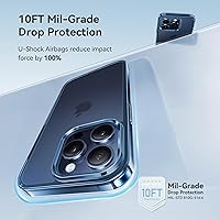 Vista 3 de CASEKOO Funda azul para iPhone 15 Pro Max, tecnología nunca amarilla, protección de grado militar de 10 pies, funda delgada transparente
