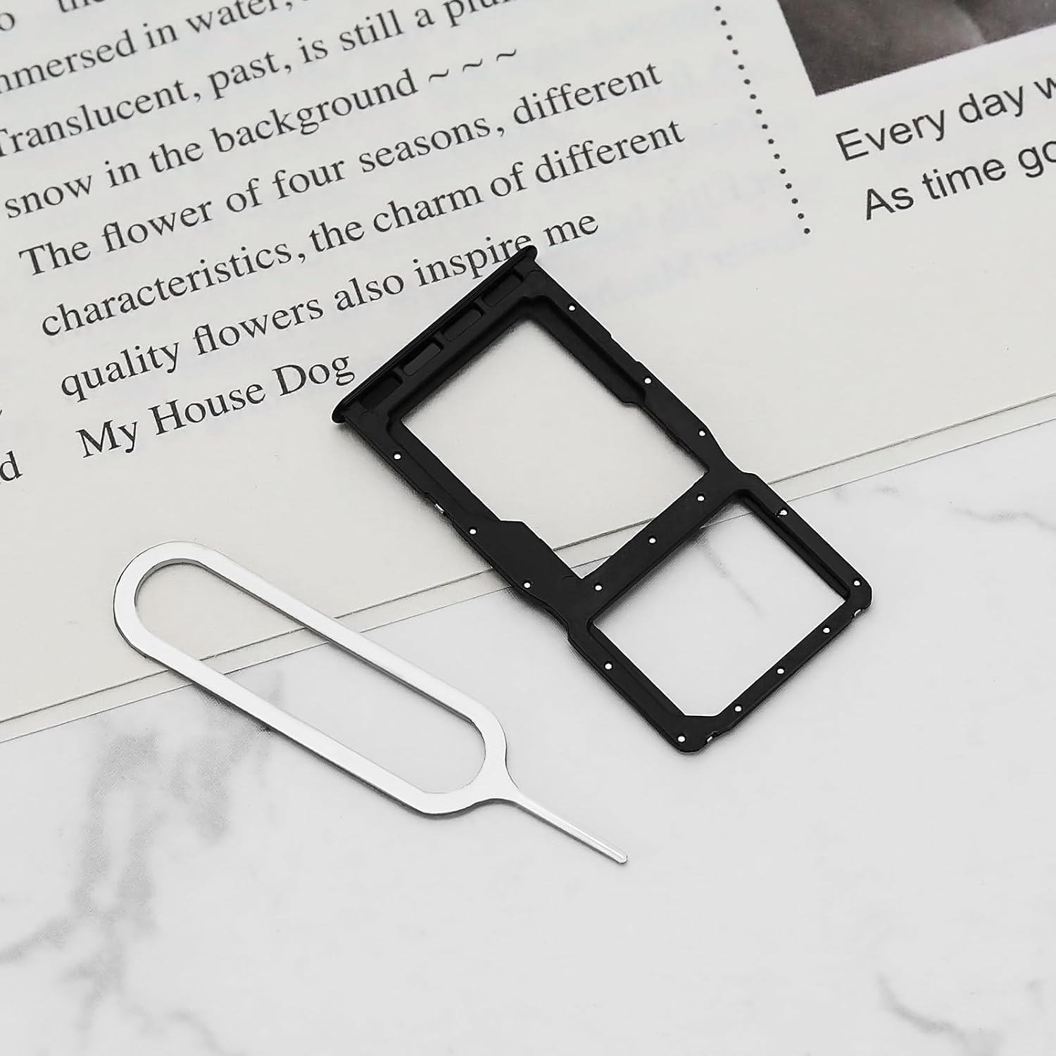2PCS Dual SIM Card Slot Tray Holder Micro SD Card Holder Replacement with SIM Pin Compatible with Huawei P30 Lite New Edition 2020 Black
