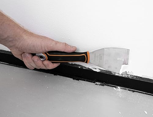 Miniatura 5 de ROLLINGDOG Raspador de pintura de 3 pulgadas, raspador compensado de acero inoxidable, hoja doblada, cuchillo de masilla rígida, raspador de cincel,