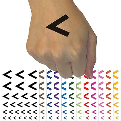 Less Than Math Symbol Temporary Tattoo Water Resistant Fake Body Art Set Collection - Light Pink (One Sheet)