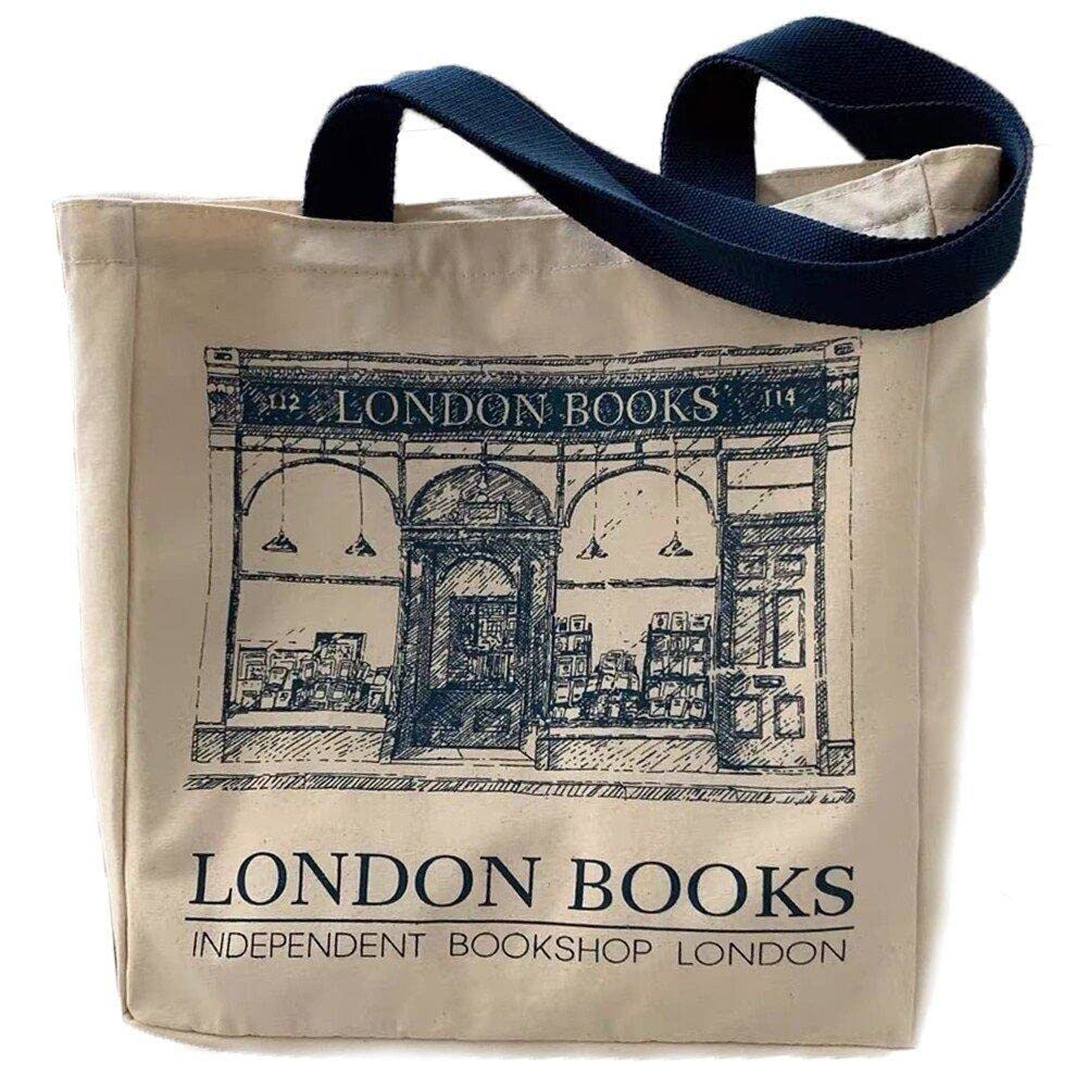 Lpitoy Women Canvas Shoulder Tote Bag London Books Print Ladies Casual Handbag Reusable Large Capacity Shopping Beach Bag