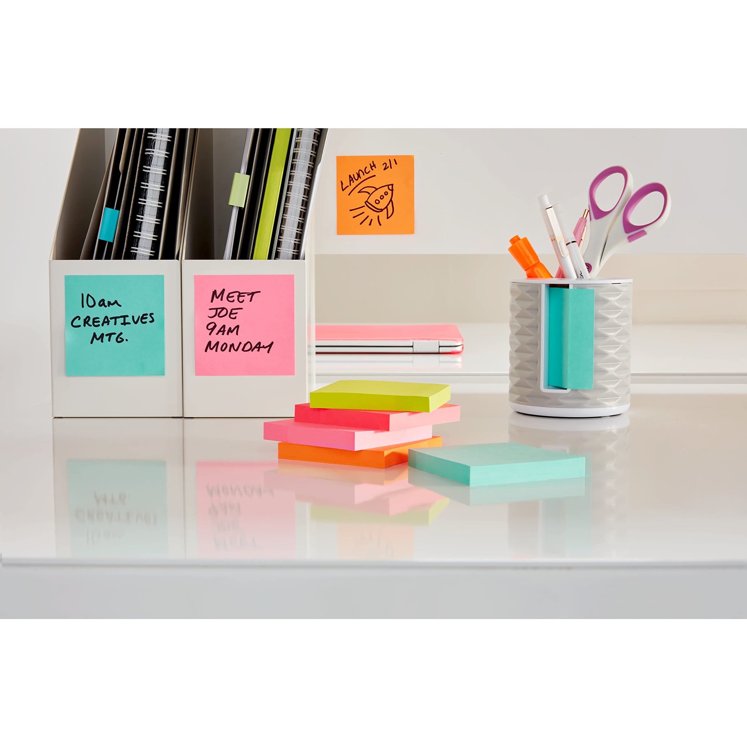 Post-it Super Sticky Notes, 3x3 in, 12 Pads, 2X The Sticking Power, Supernova Neons, Bright Colors, Recyclable (654-12SSMIA)-Case of 6