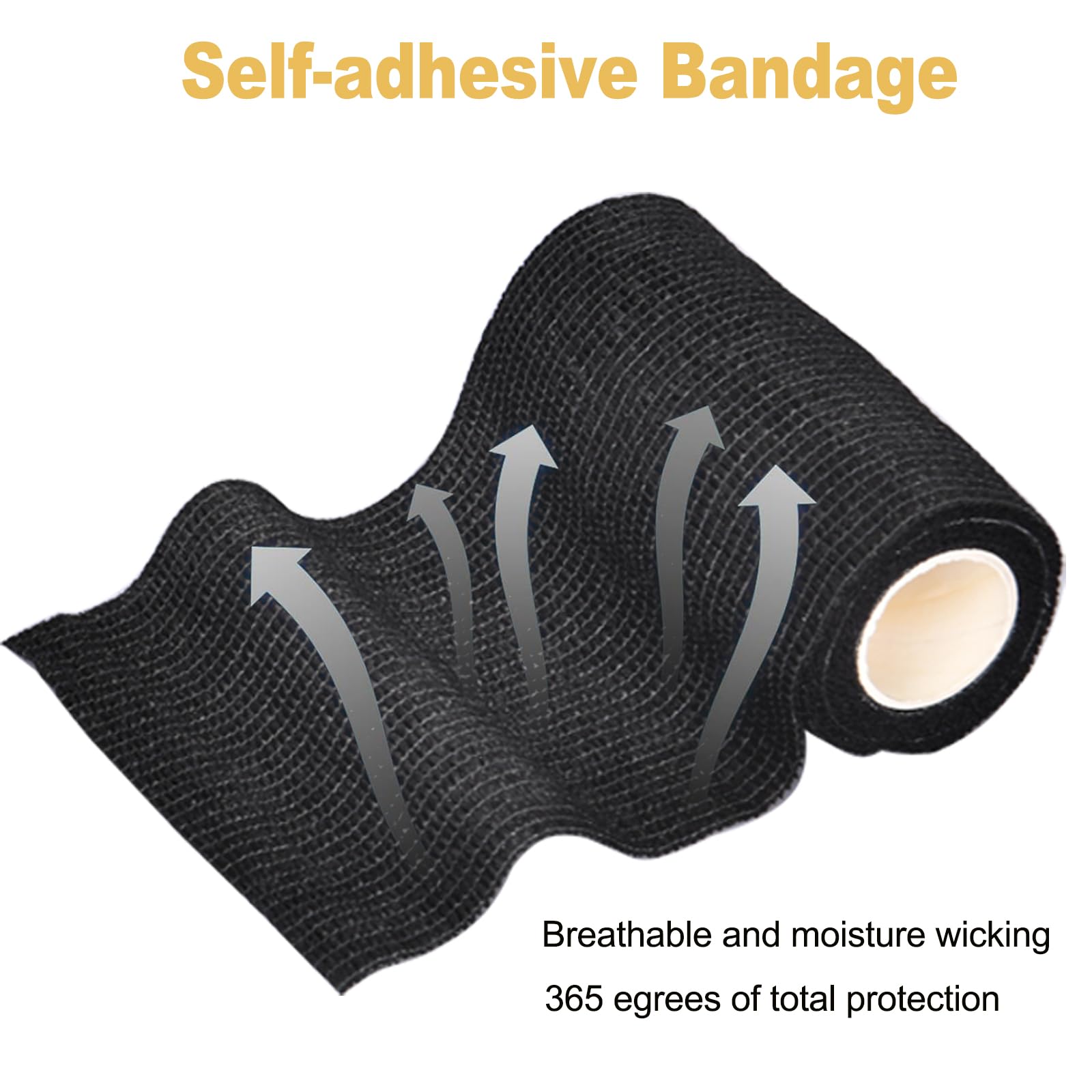 12 Rollos Vendas Autoadhesivas - 10 cm × 4.5 m Vendaje Elástico Cohesivo 6 Patrones Tape Cinta Banda Venda para Mascotas para Primeros Auxilios para Manos, Pies, Rodillas, Brazos Proteccion