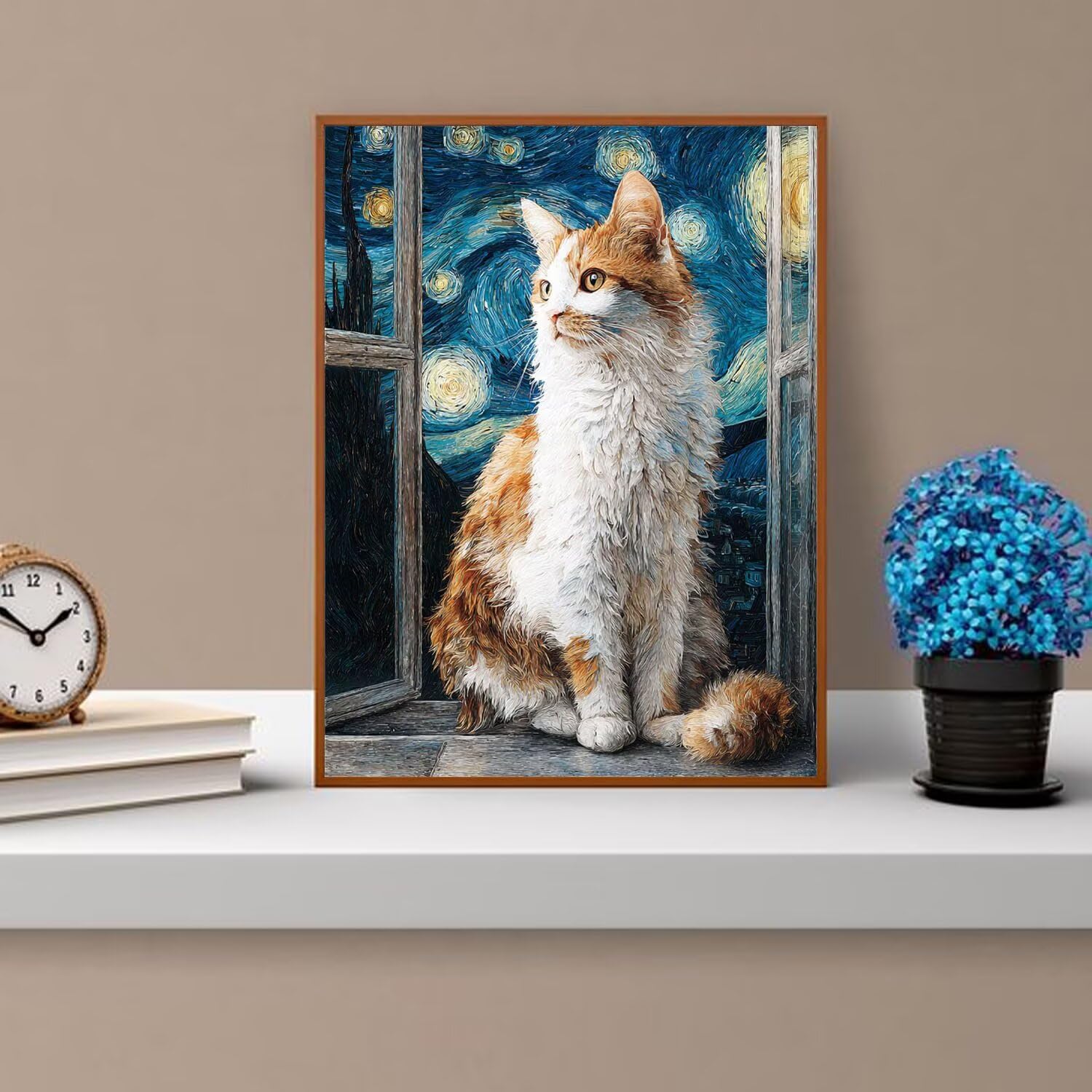 Dipingere con i Numeri Adulti gatto, finestre Dipingere con i Numeri Bambini DIY Kit, Set Premium con Pennelli, Decorazione Casa & Creativo Regalo, Attività di Tempo libero 90x120cm z-275