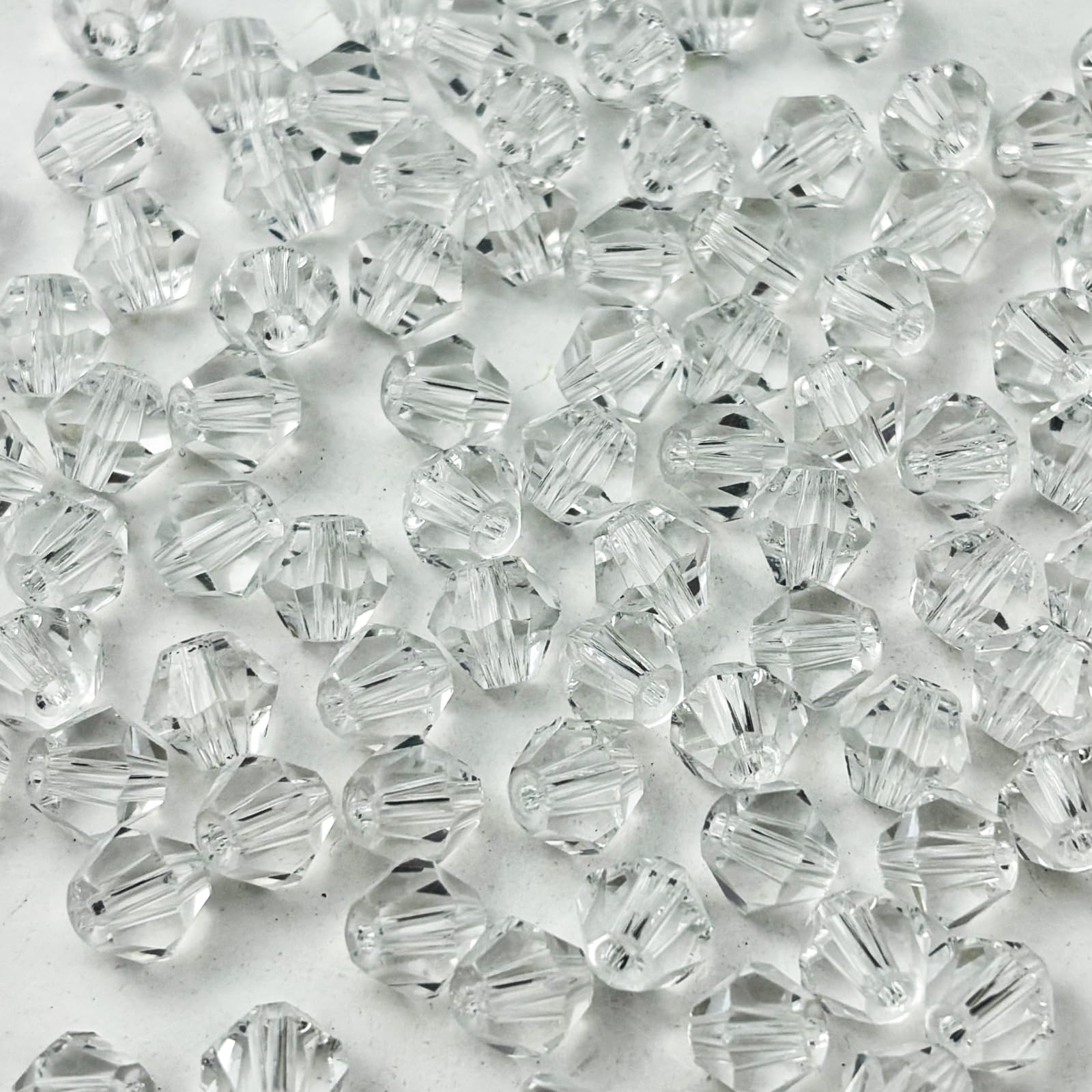 YUEXIGO 400pcs 4mm Bicone Glass Crystal Beads for Jewelry Making, Faceted Bicone Glass Spacer Beads for Bracelet Earring Necklace DIY Craft(