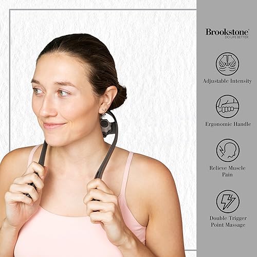 Miniatura 4 de Brookstone Rodillo masajeador de cuello - Rodillo de mano para aliviar el dolor - Rodillo de masaje de cuello premium para hombros y cuello -